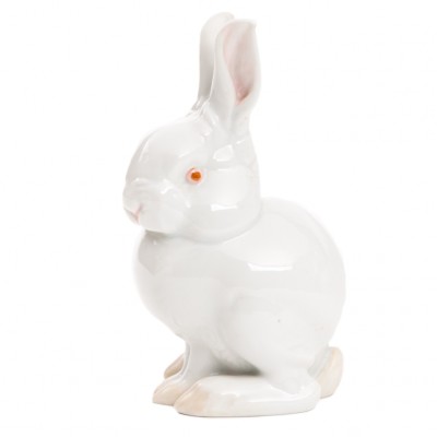 Porcelanowa figurka białego króliczka sygn. ROSENTHAL